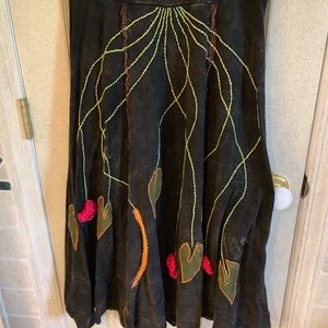 Flair ankle length, drop waist skirt